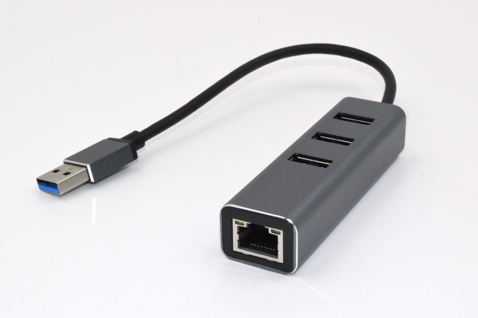 NEW Combo Gigabit Ethernet USB Type-A 3 Port Hub Adapter 5Gbps, MacBook, Windows