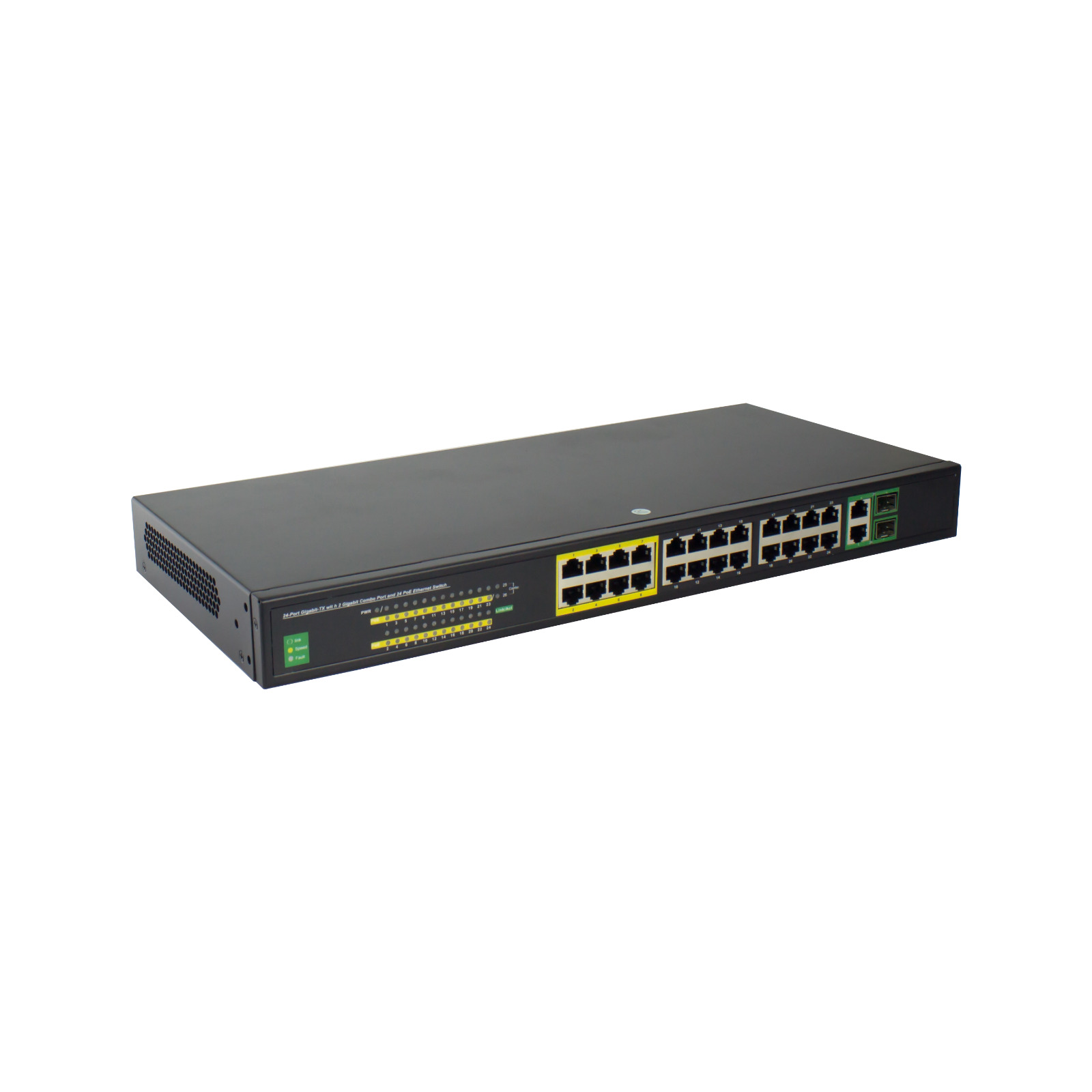 Ultrapoe 24 Port Gigabit Ethernet PoE Switch 2 Combo Unmanaged 400W Power 1U