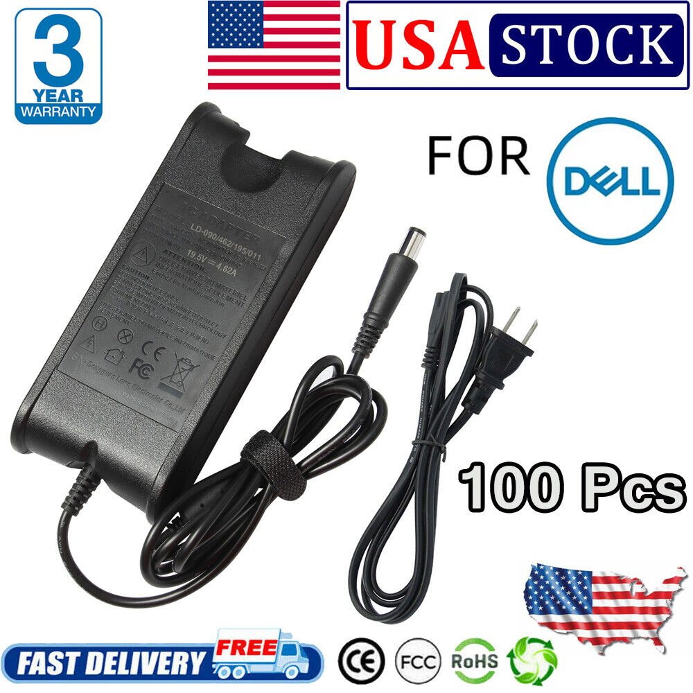 100 Pack AC Adapter Charger Power Supply for Dell PA-10 PA-12 Laptop 19.5V 90W
