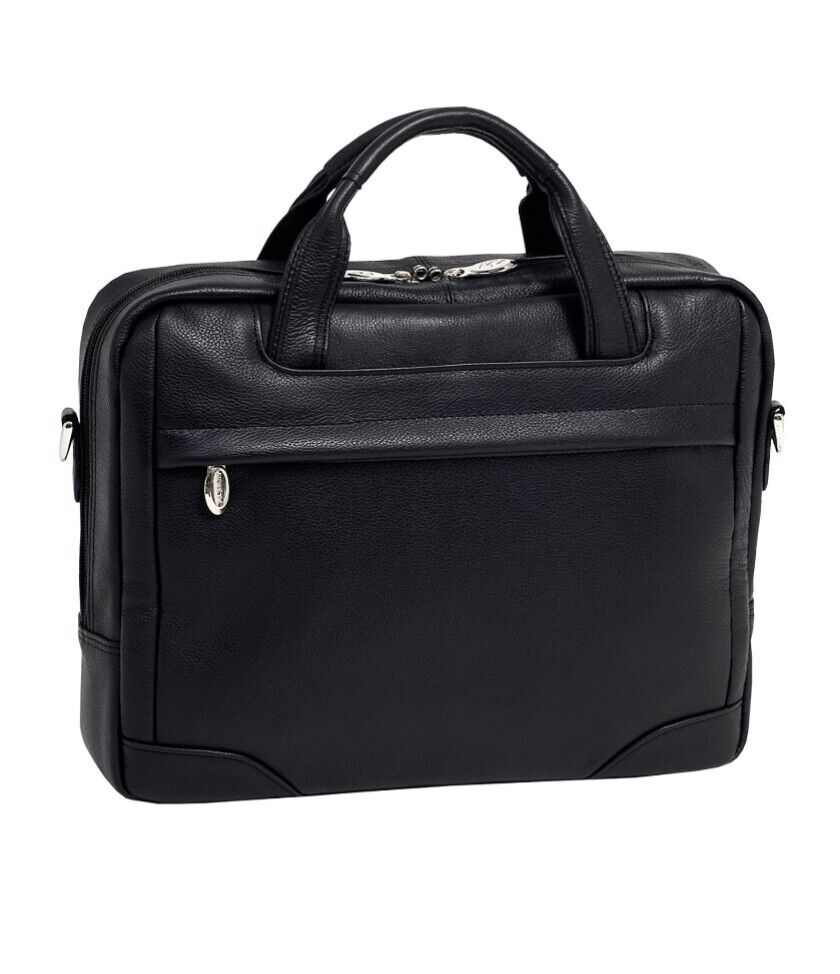 McKlein S Series Laptop Briefcase Black Leather (15495)