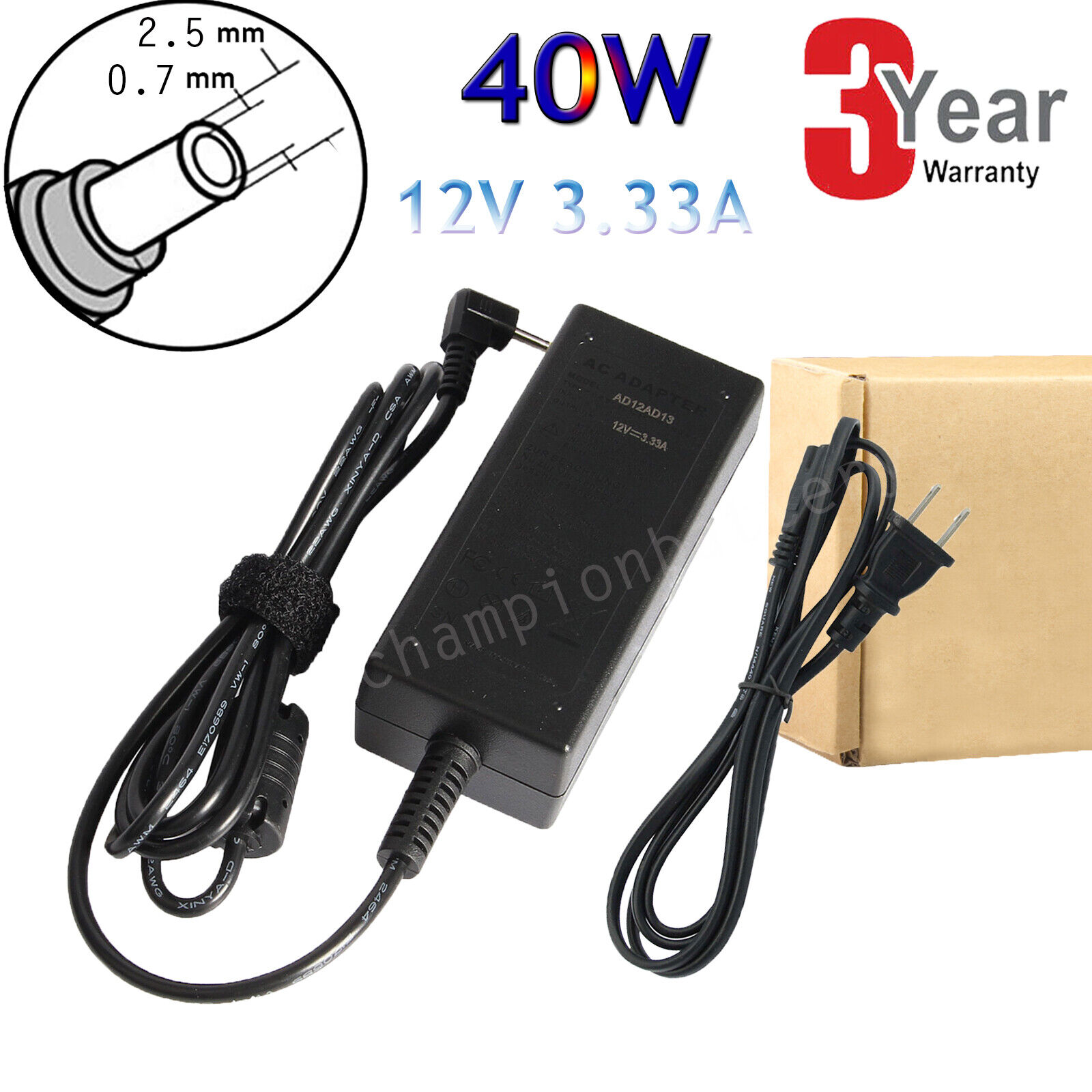 40W 12V 3.33A Ac Laptop Charger for Samsung Chromebook xe500c13 Adapter