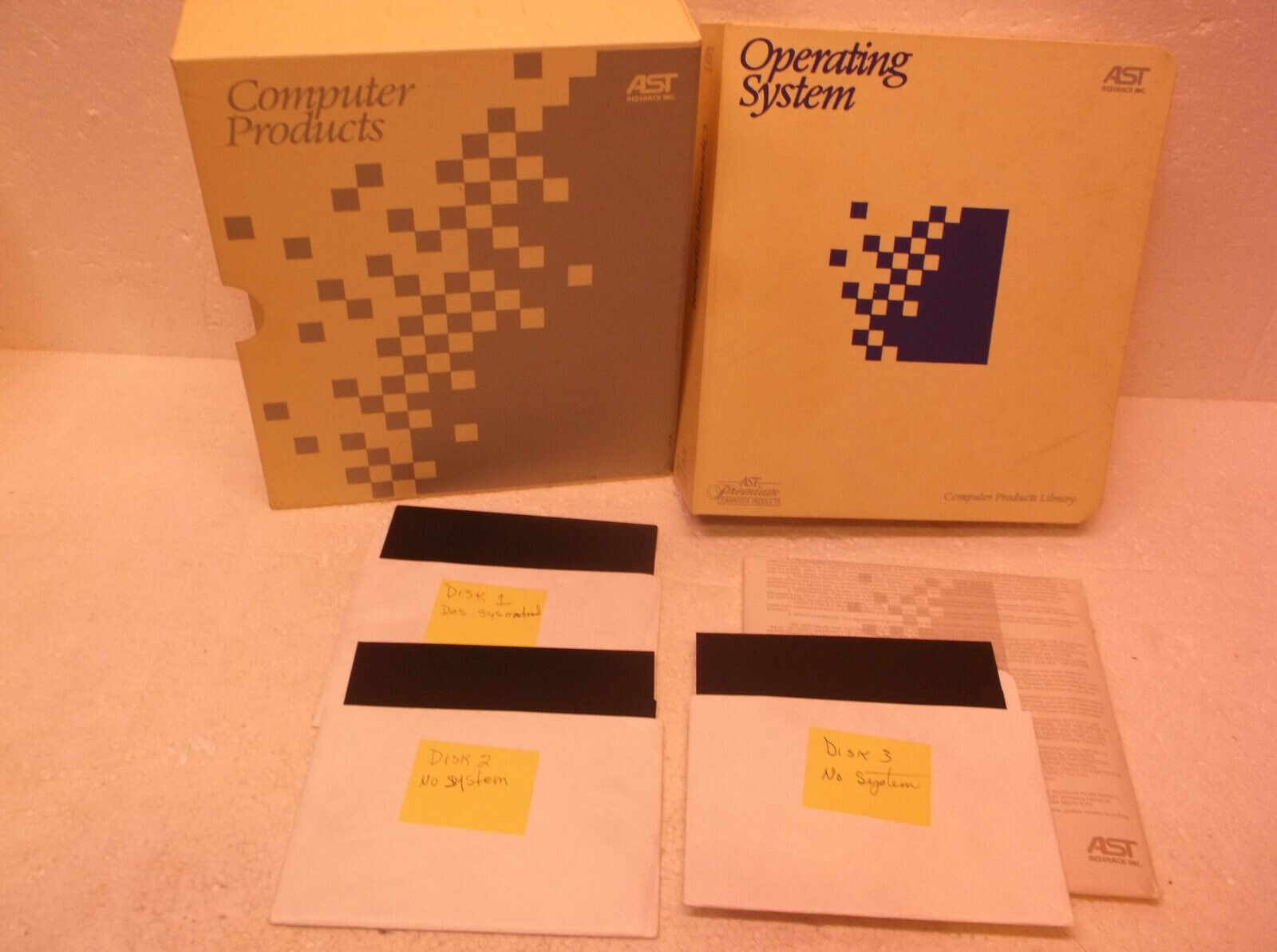 Vintage AST Software with 3.5 Disc Box and Manual Computer Products DOS