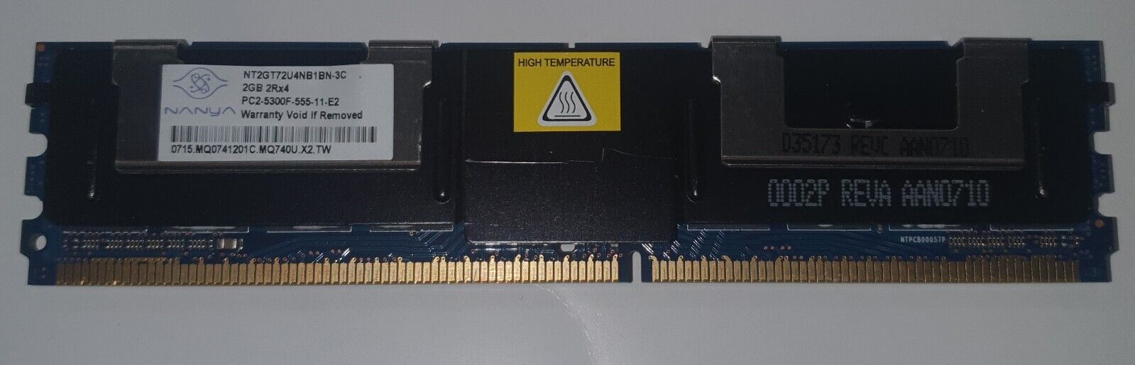 2GB DDR2 PC2-5300 667MHz 240pin ECC FB-DIMM Nanya NT2GT72U4NB1BN-3C Qty 14