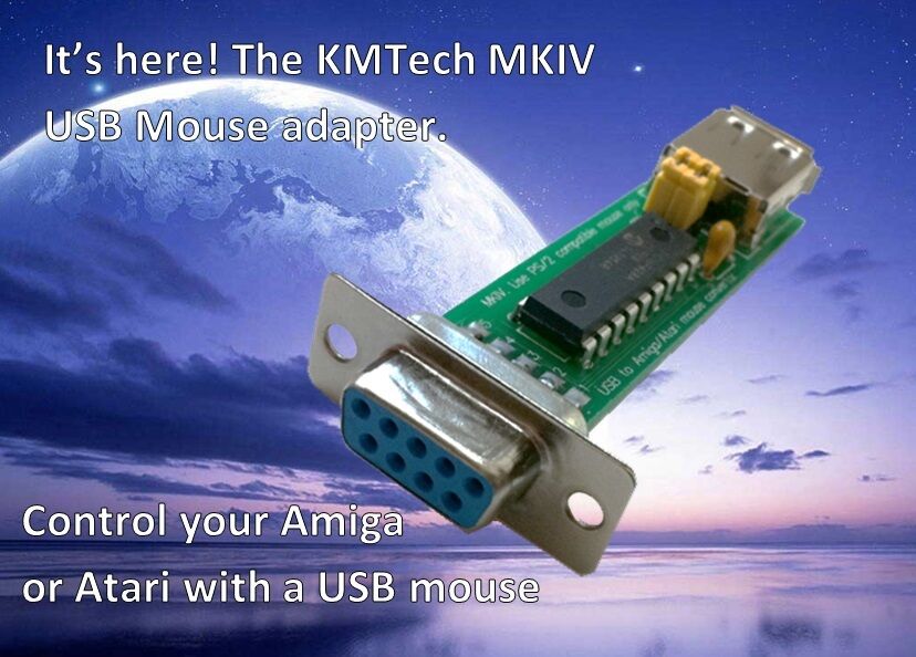 KMTech MKIV Amiga/Atari USB mouse adapter converter with mode switch jumpers
