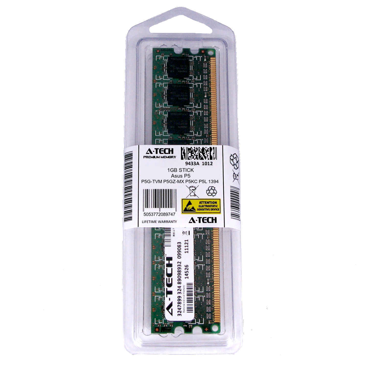 1GB DIMM Asus P5G-TVM P5GZ-MX P5KC P5L 1394 P5LD2 P5LD2 Deluxe Ram Memory