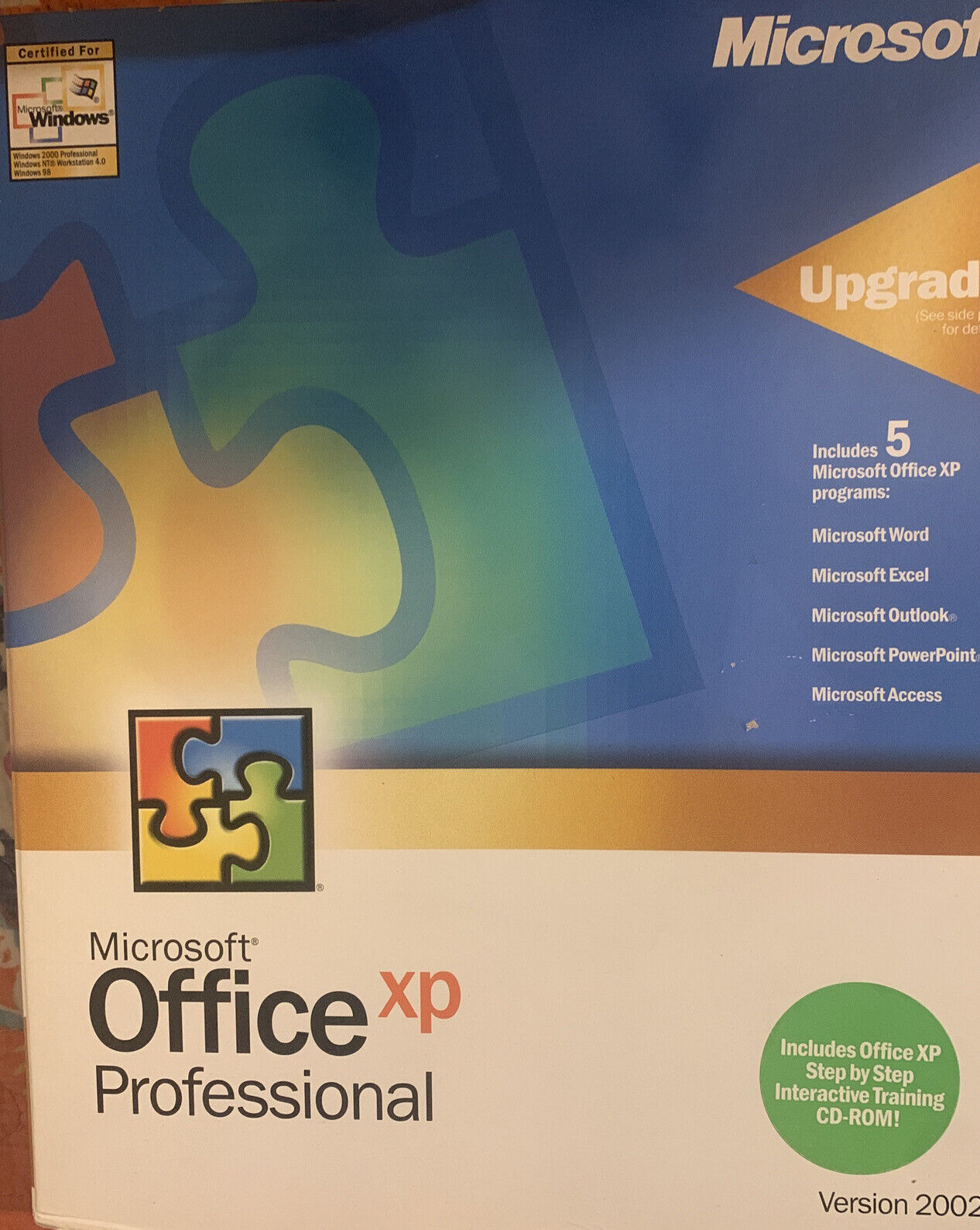 Microsoft Office Xp Professional Version 2002 Upgrade Complete in Box