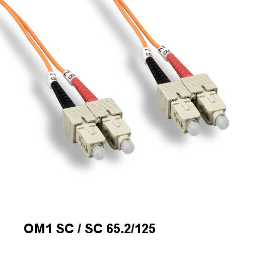 Kentek 2 Meter OM1 62.5/125 Fiber Optic Cable SC/SC Multi-Mode Duplex UPC/UPC