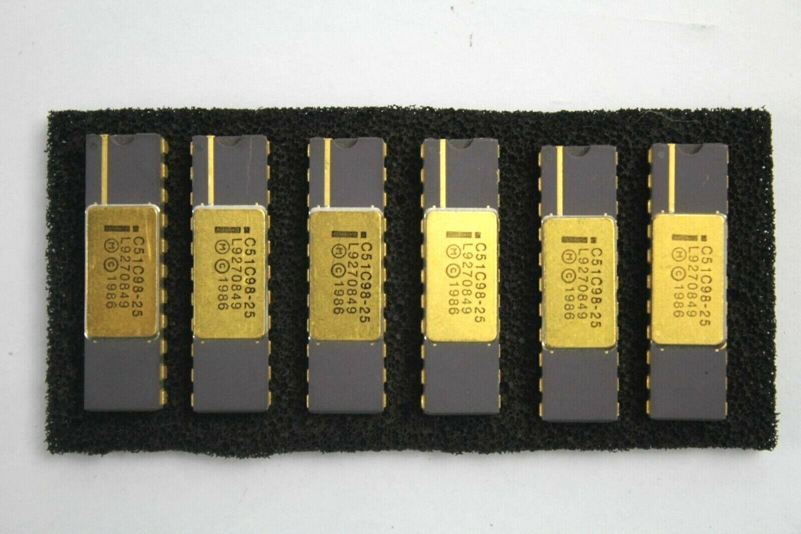 Vintage Intel C51C98-25 SRAM Modules Purple Ceramic 1986 (Lot of 6)