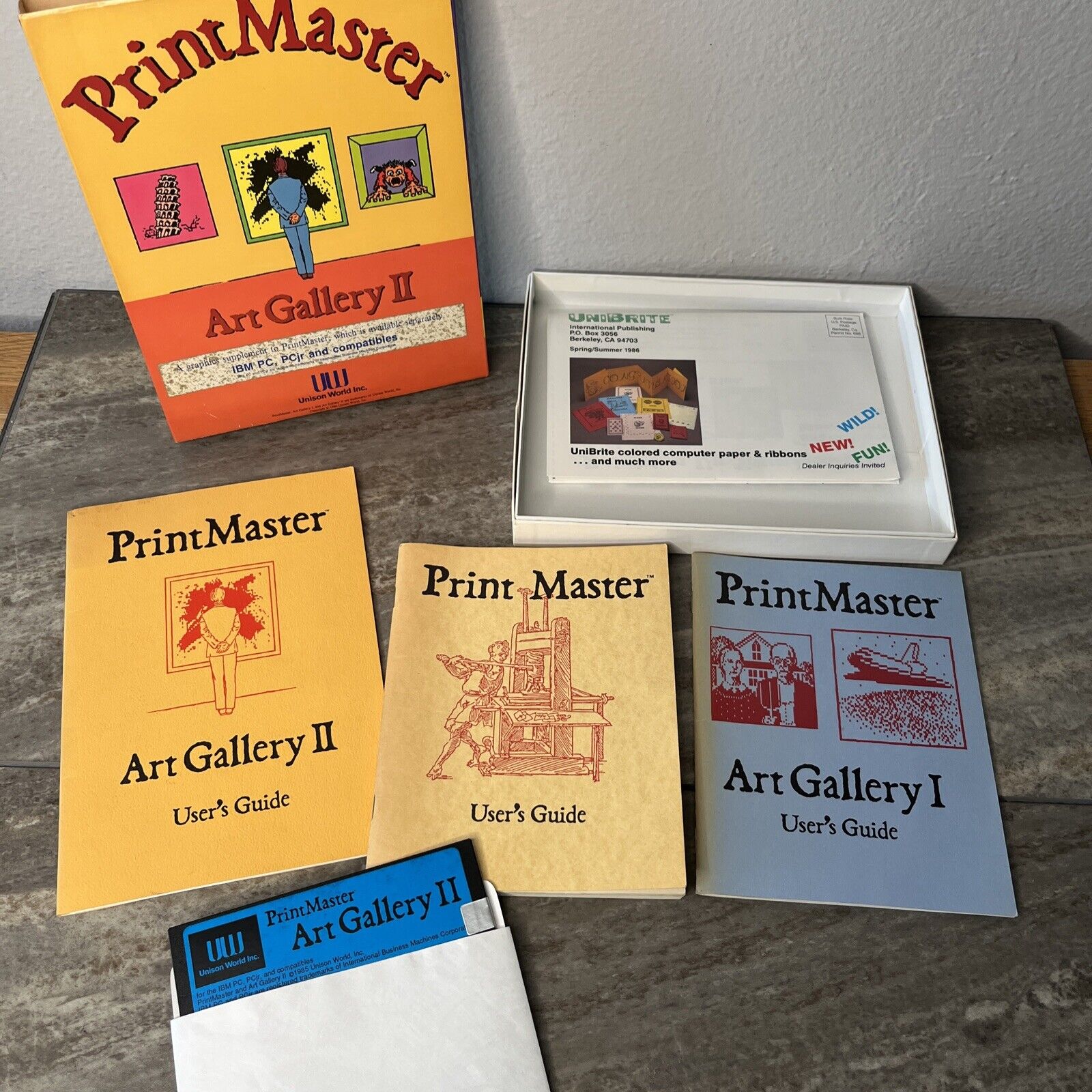 Vintage Unison Print Master Art Gallery II Atari ST Box & Manual