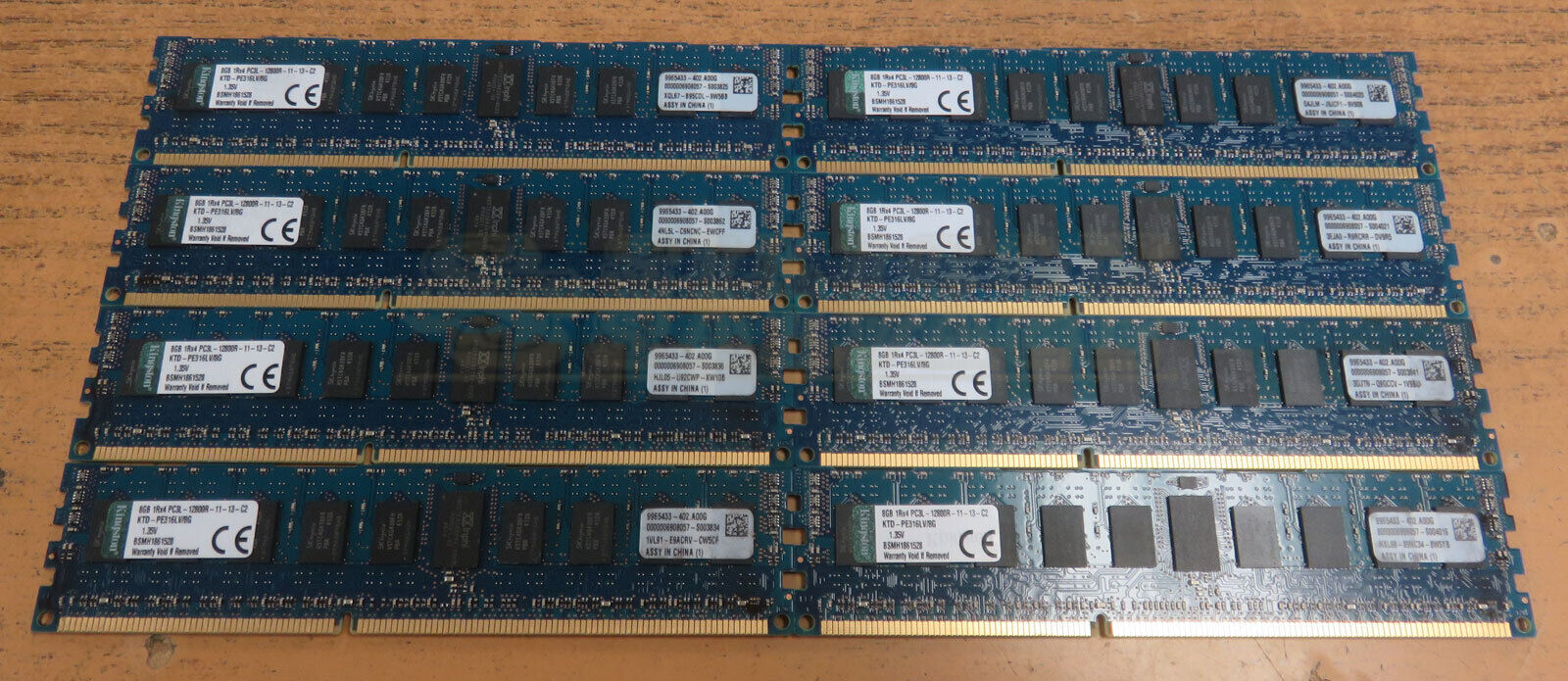 Kingston 8 x 8GB PC3L-12800R DDR3-1600 240-Pin Server Memory KTD-PE316LV/8G