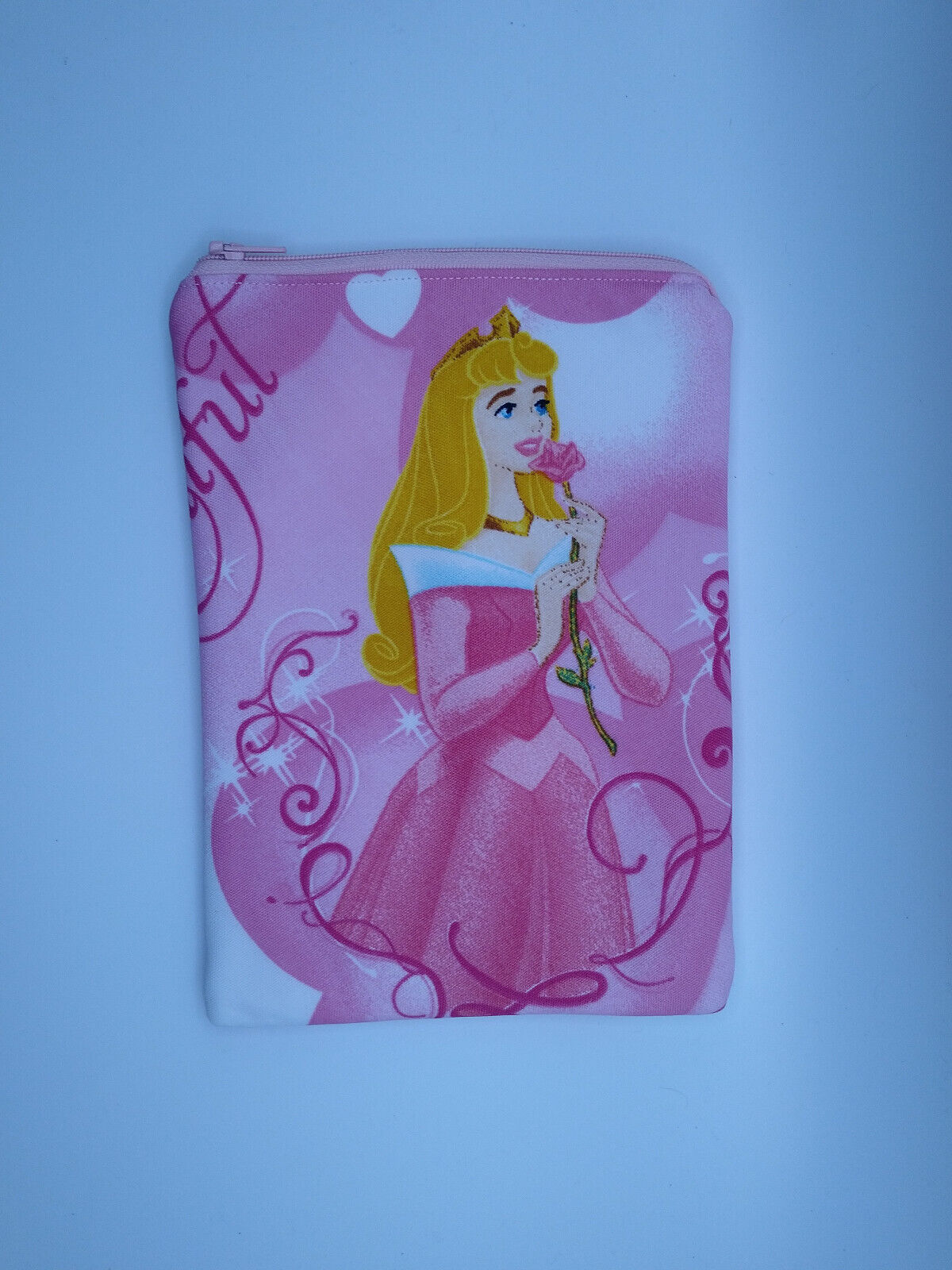 Handmade small zipper bag made with Sleeping Beauty Aurora Licensed fabric