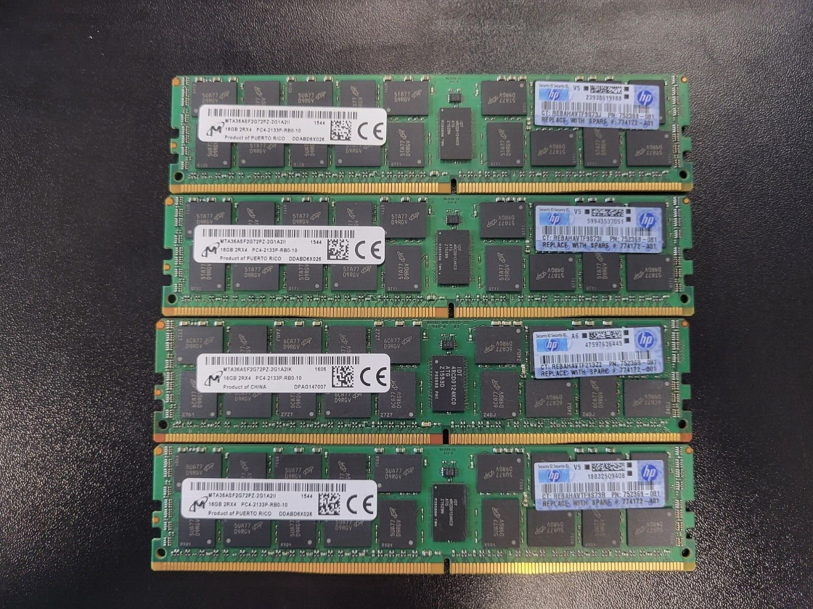 Micron (4 X 16GB) 64GB 2RX4 PC4-2133P-RB0-10 Registered ECC Memory #73