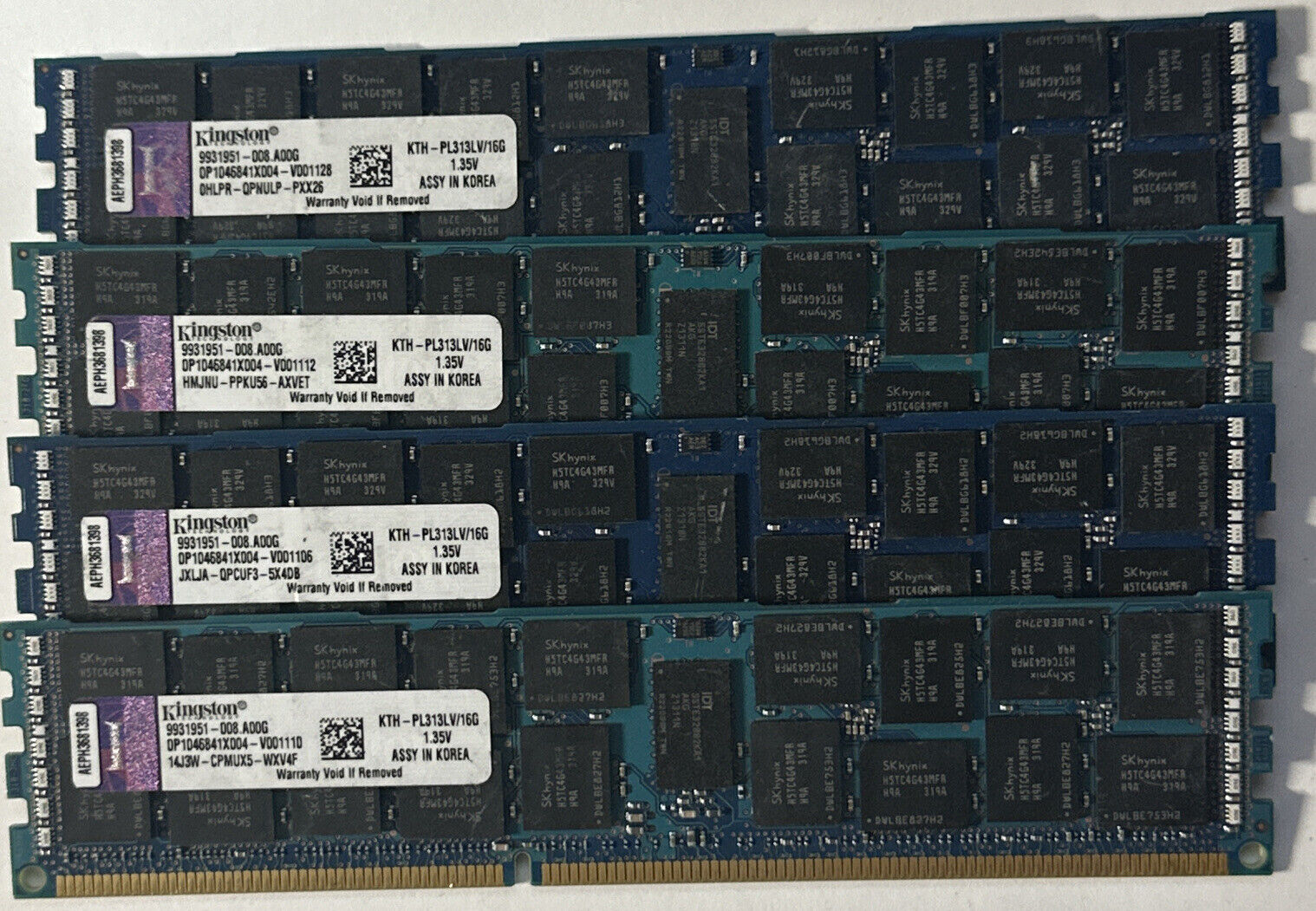 48GB Kingston 4 x 16GB 2Rx4 PC3L-10600R ECC Reg Server Memory KTH-PL313LV/16G