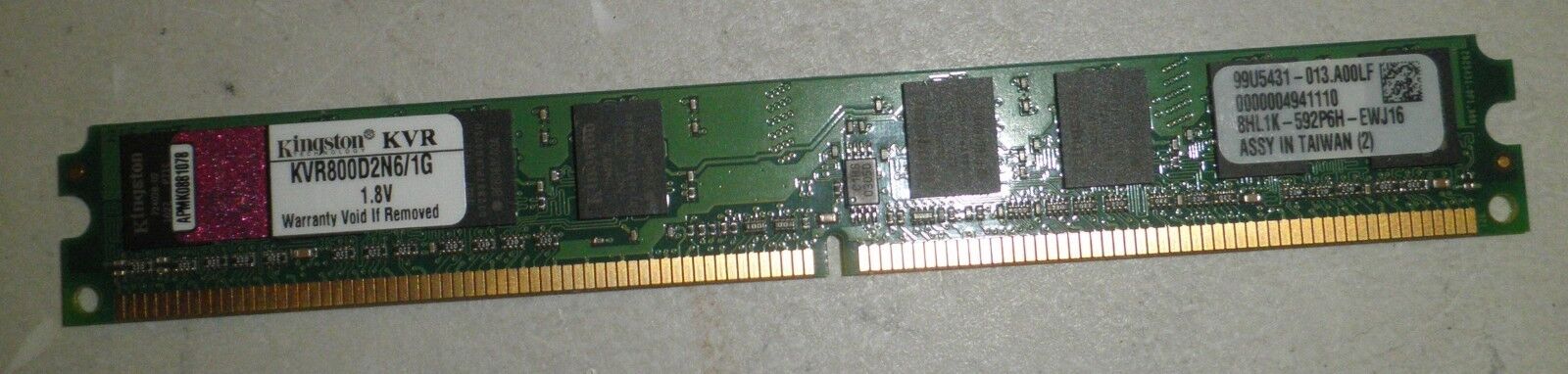 4gb (4 x 1gb) Kingston DIMM RAM memory Low Profile 1gb PC2-6400
