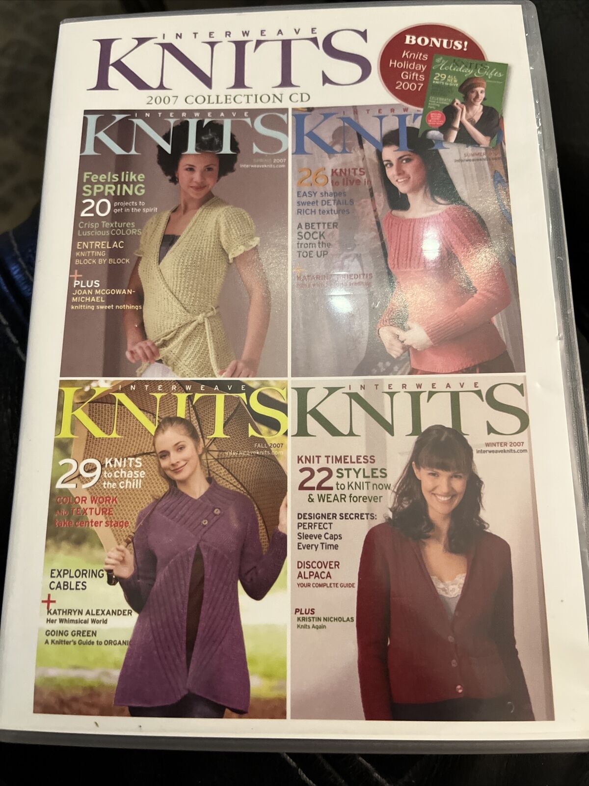 Interweave Knits Magazine 2007 Collection CD ~ 4 Issues ~ Printable Patterns NEW