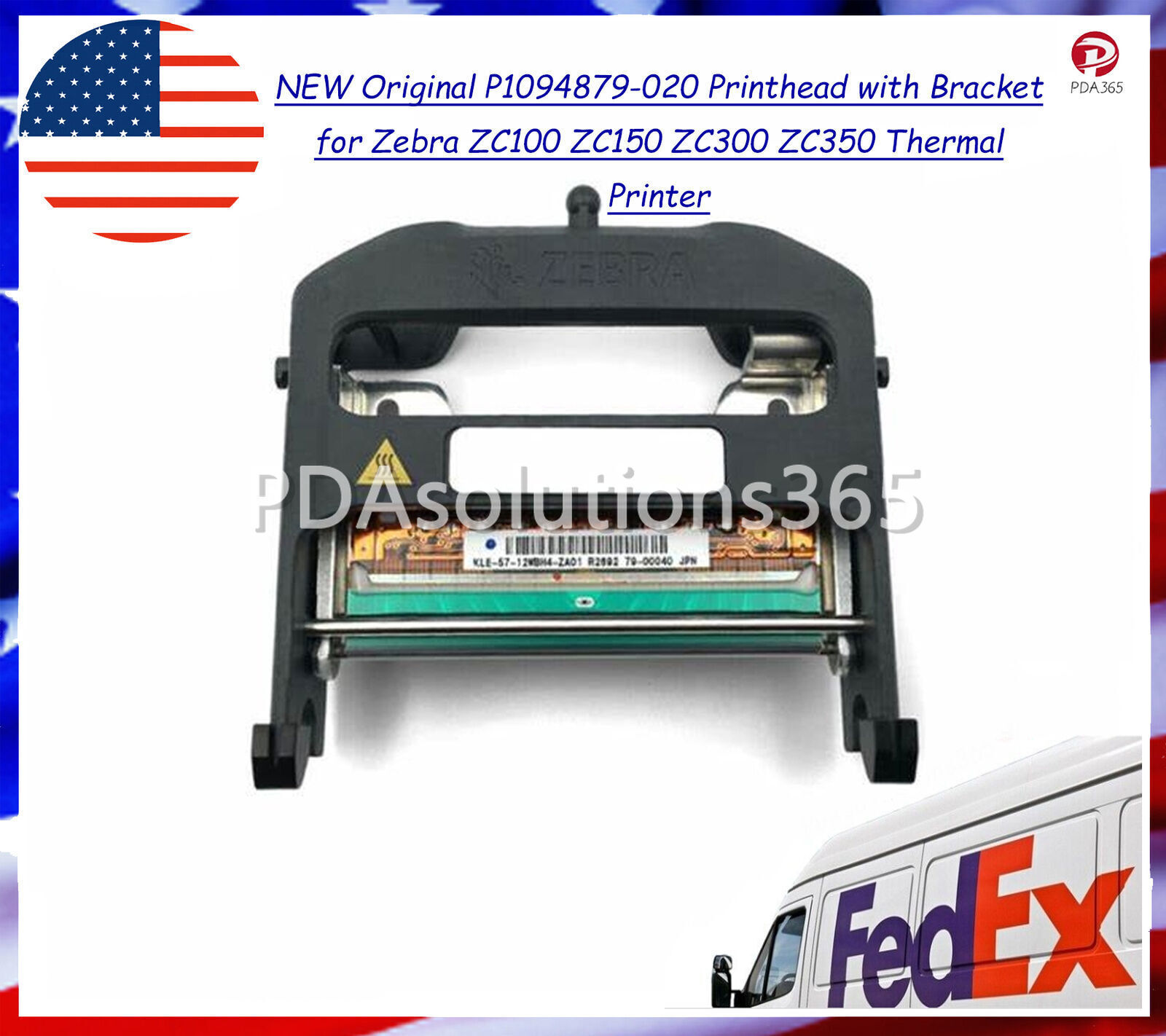 Original P1094879-020 Printhead w/ Bracket for Zebra ZC100 ZC150 Thermal Printer