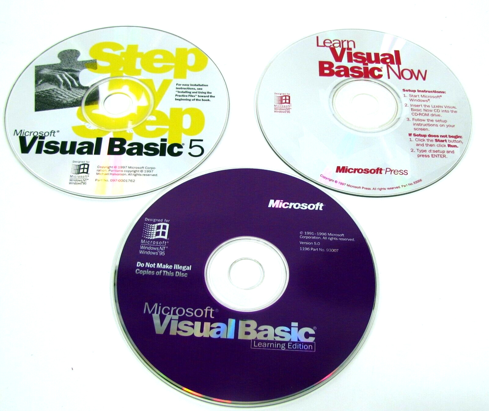 MICROSOFT VISUAL BASIC 6.0 LEARNING EDITION PLUS NOW & STEP BY STEP DISCS ONLY
