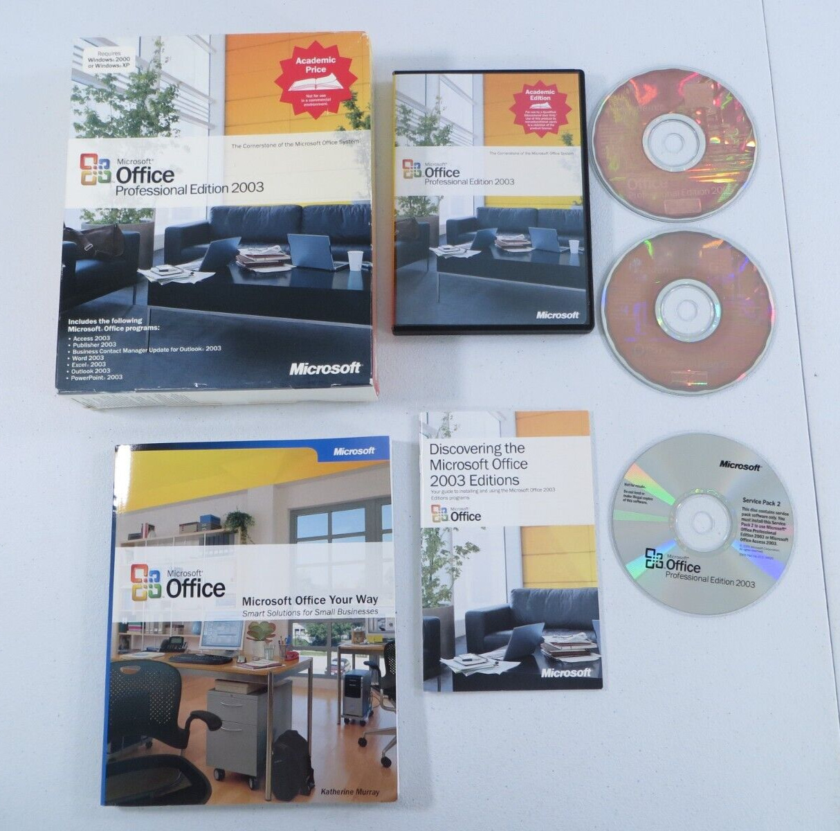 Microsoft Office Professional 2003 Academic Edition Big Box W/ Product Key