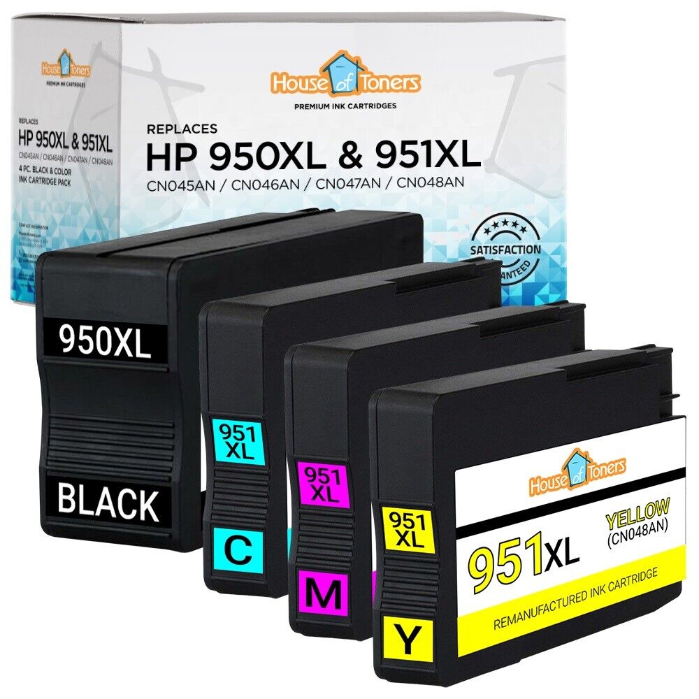 4PK HP 950XL 951XL Ink Cartridges for HP Officejet Pro 8610 8615 8620 8625 8630