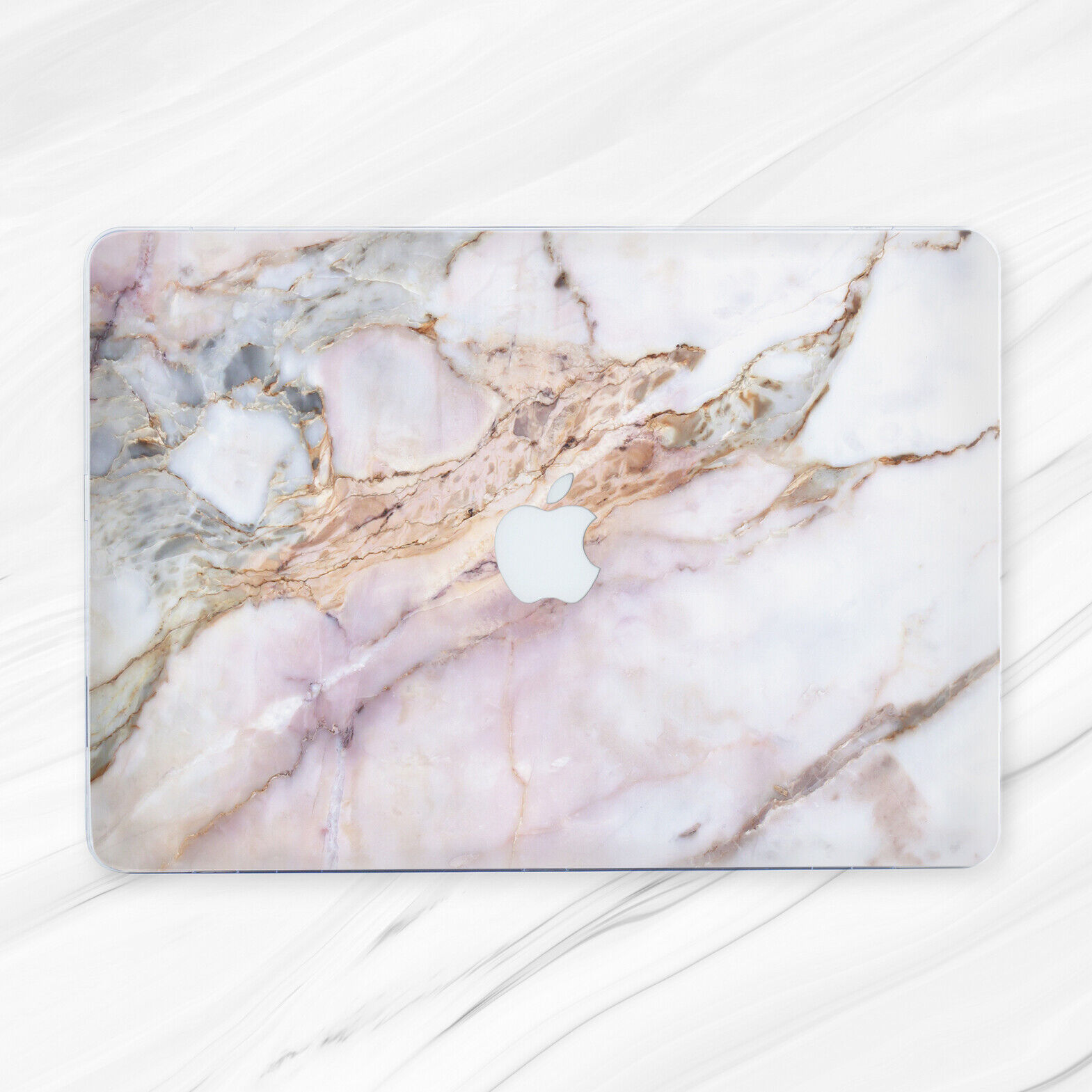 White Rose Gold Marble Girly Hard Case For Macbook Pro Air Retina 11 13 14 15 16