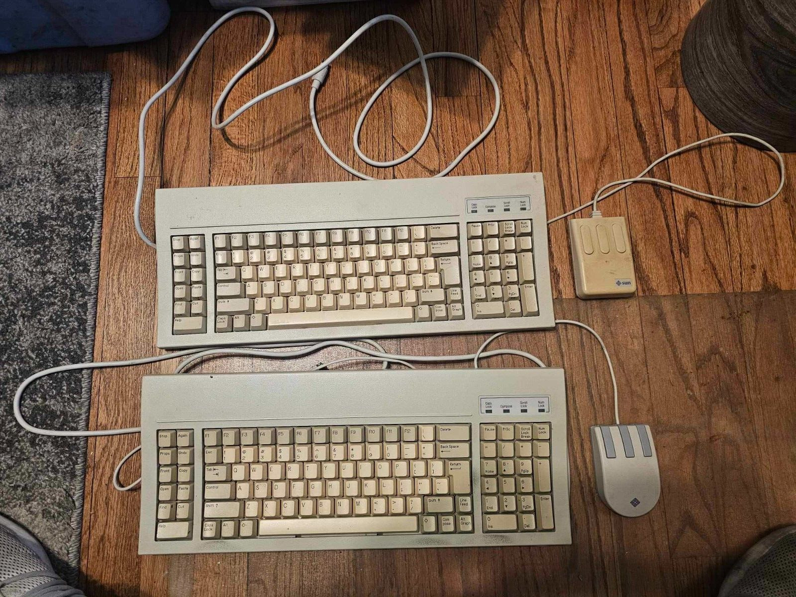 2x Combo Rare Vintage Clean Sun Microsystems Keyboard Type4 and Mouse M4 + Type5