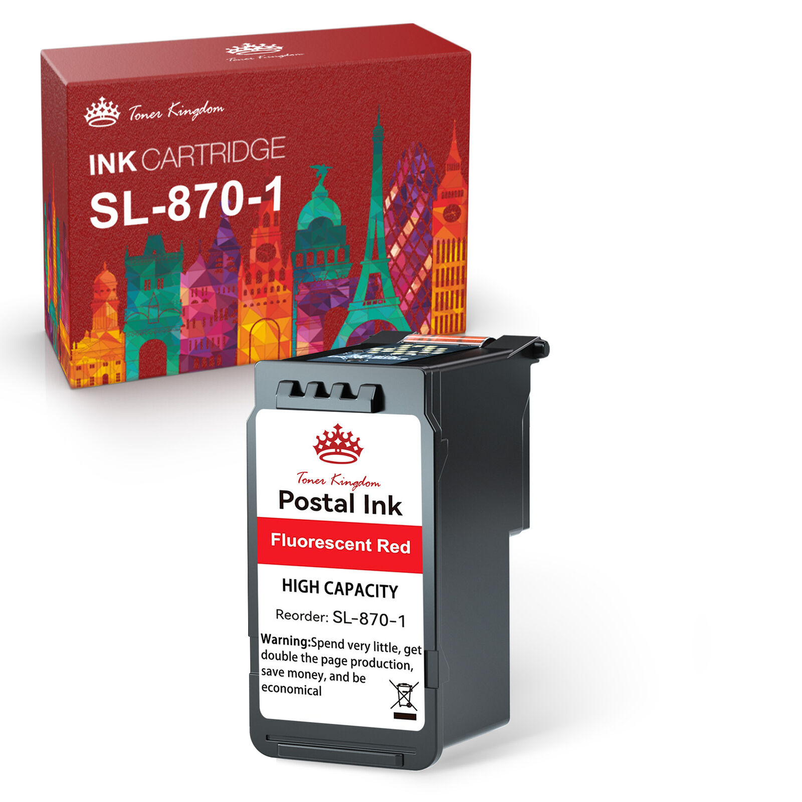 Pitney Bowes SL-870-1 Red Ink Cartridge for SendPro® Mailstation Lot