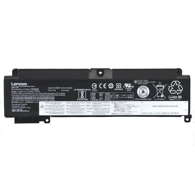Genuine 27WH 01AV406 Battery For Lenovo ThinkPad T460s T470s 00HW024 01AV462