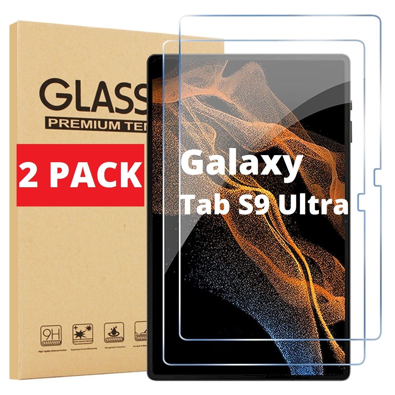 2X Samsung Galaxy Tab S9 Ultra 14.6 X910/916/918 Tempered Glass Screen Protector