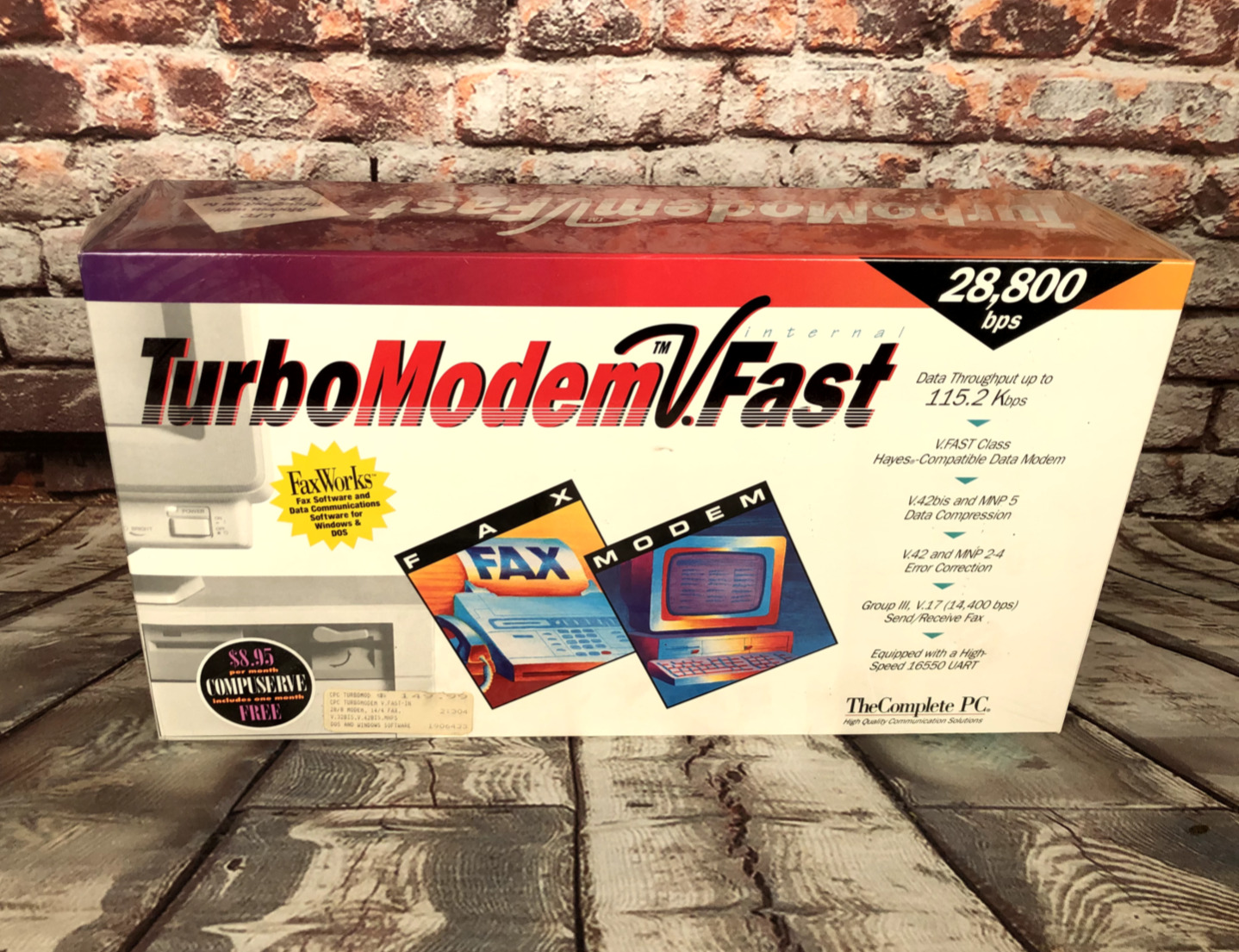 Turbo Modem V.Fast 28,800 bps New Sealed NOS 1994 Vintage