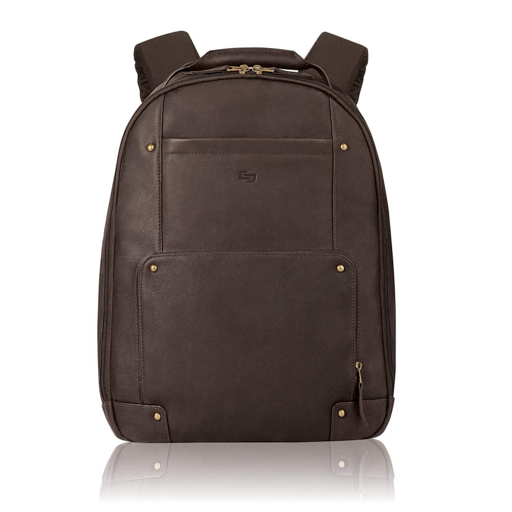 Solo Reade 15.6 Inch Vintage Columbian Leather Backpack, Espresso