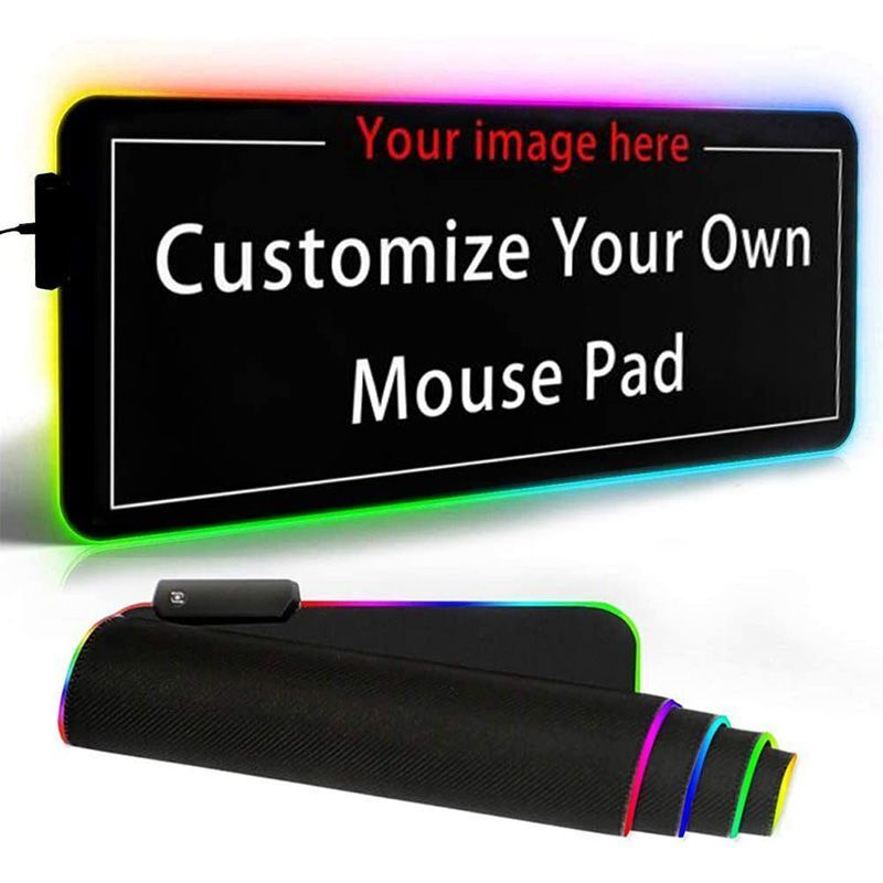 DIY Custom Personalized Mouse Pad LED Illumination Gaming RGB Lighting Desk Mat