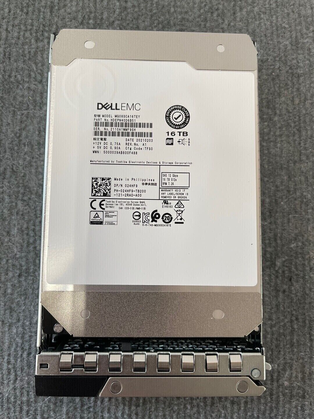 Dell 24HF9 16TB 7.2K NL SAS 3.5\