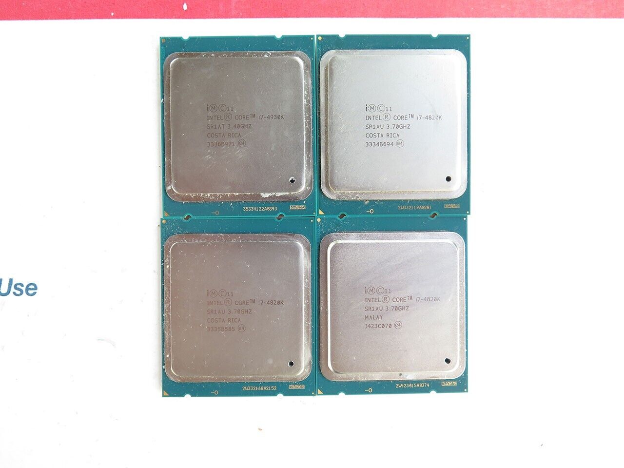 Lot of 4 Intel Core (3) i7-4820K 3.70GHz SR1AU (1) i7-4930K 3.4GHz SR1AT
