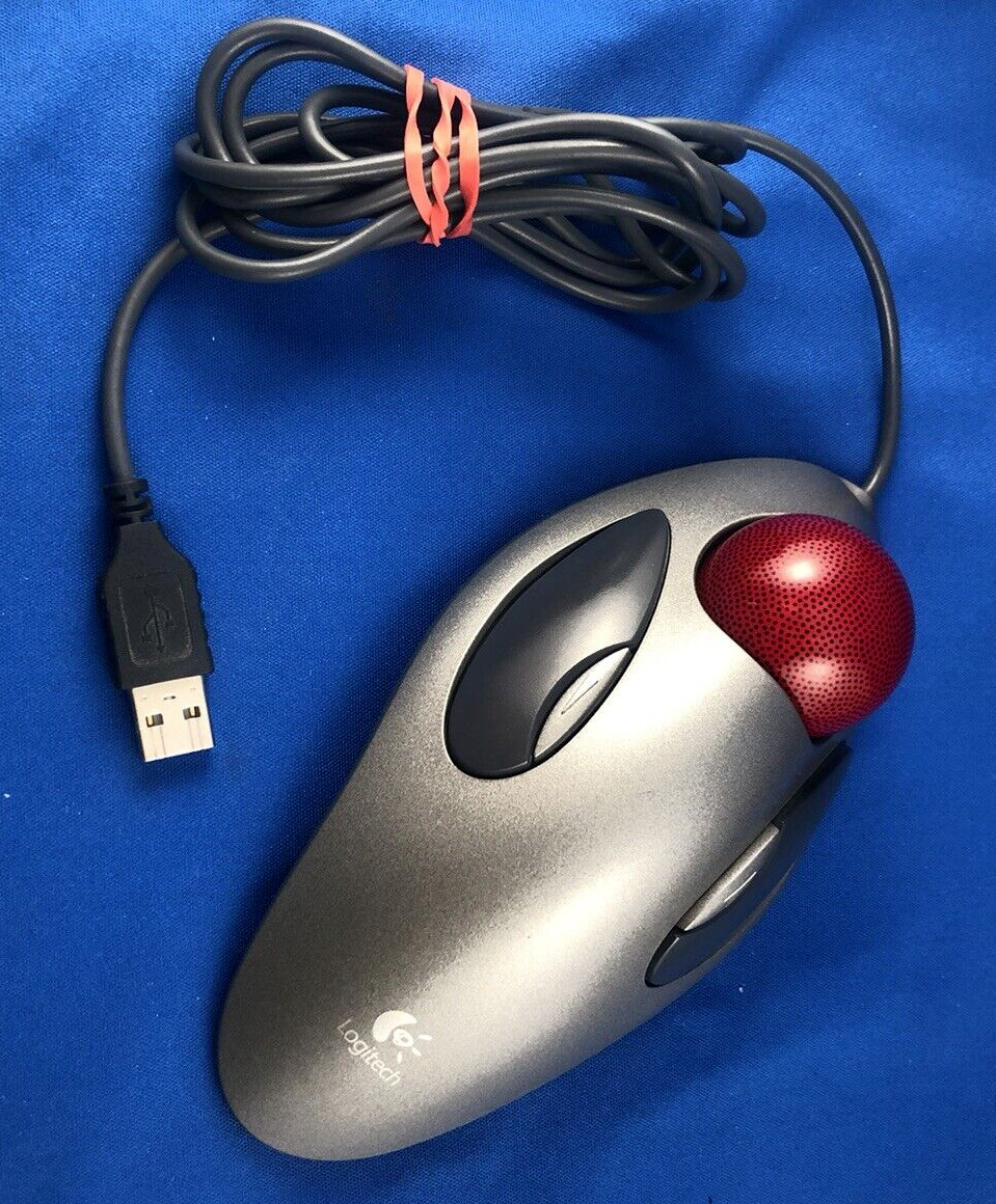 VINTAGE LOGITECH MARBLE MOUSE USB 804377-0000 - EX CONDITION - TESTED & WORKING