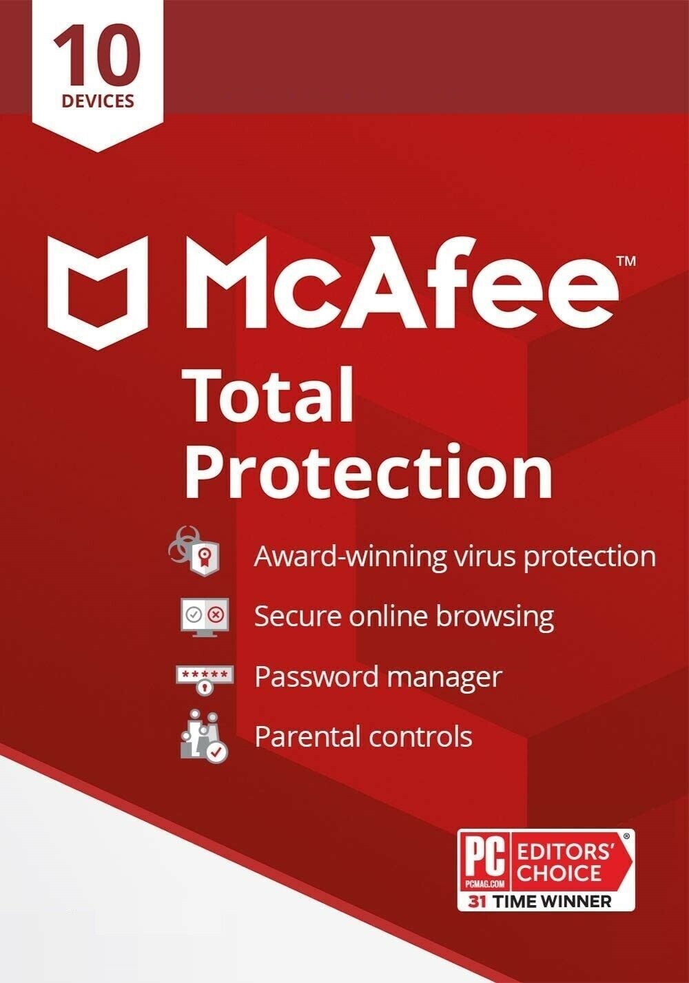 McAfee MTP17ESA0RAA Total Protection for 10-Devices(4Pack)