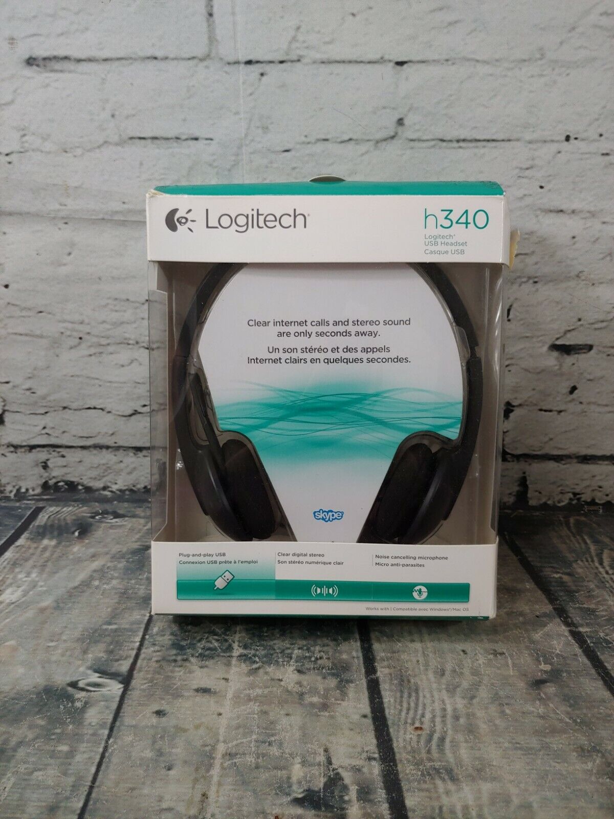 New Open Box Logitech USB Headset H340 Stereo USB Headset for Windows and Mac