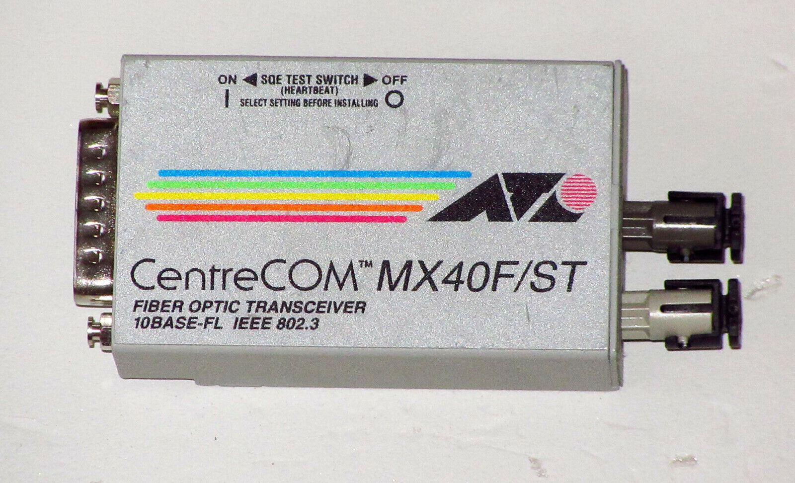 CentreCOM MX40F/ST AUI to Fiber Optic (10BASE-FL) Network Transceiver (MAU)