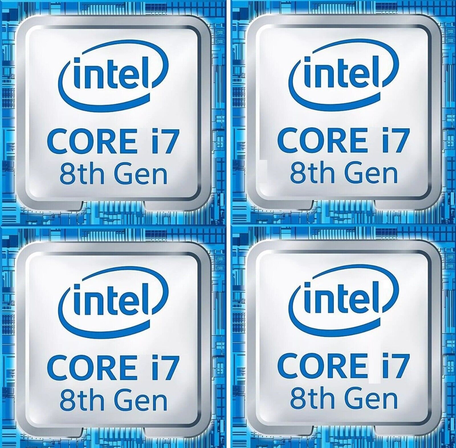 Intel Core i7 8th Gen CPU Sticker Laptop/PC Desktop Badge Label Decal Emblem