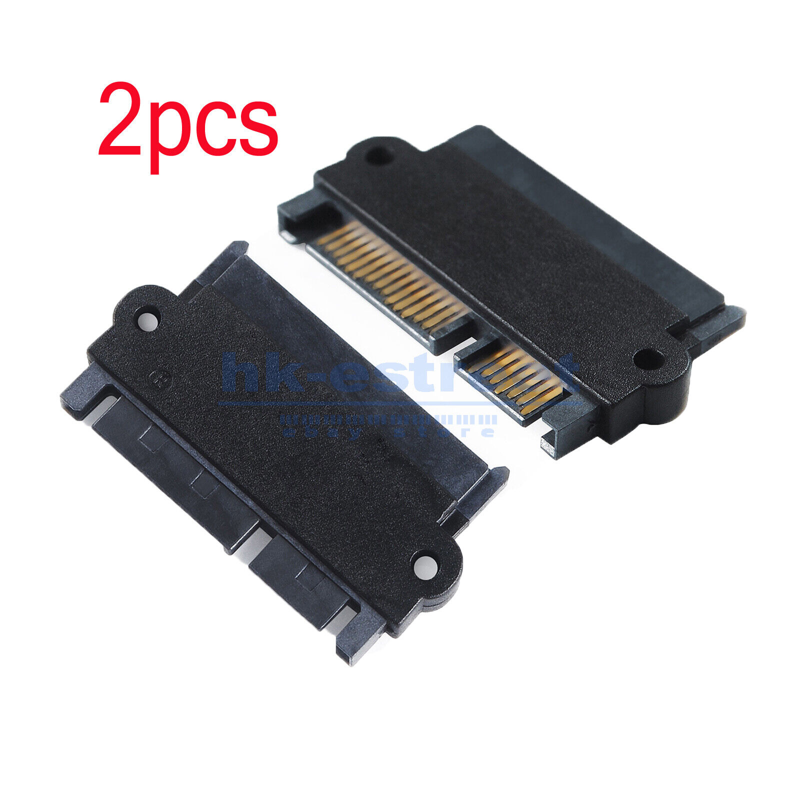 2pcs SATA 7+15 Pin 22 Pin Male to 22 Pin Female Right Angle Convertor Adapter