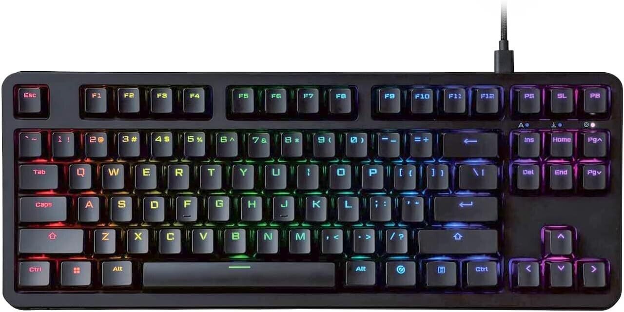 Elecom Gaming Keyboard VK310 RGB Lights Silver Linear Switches NEW IN BOX