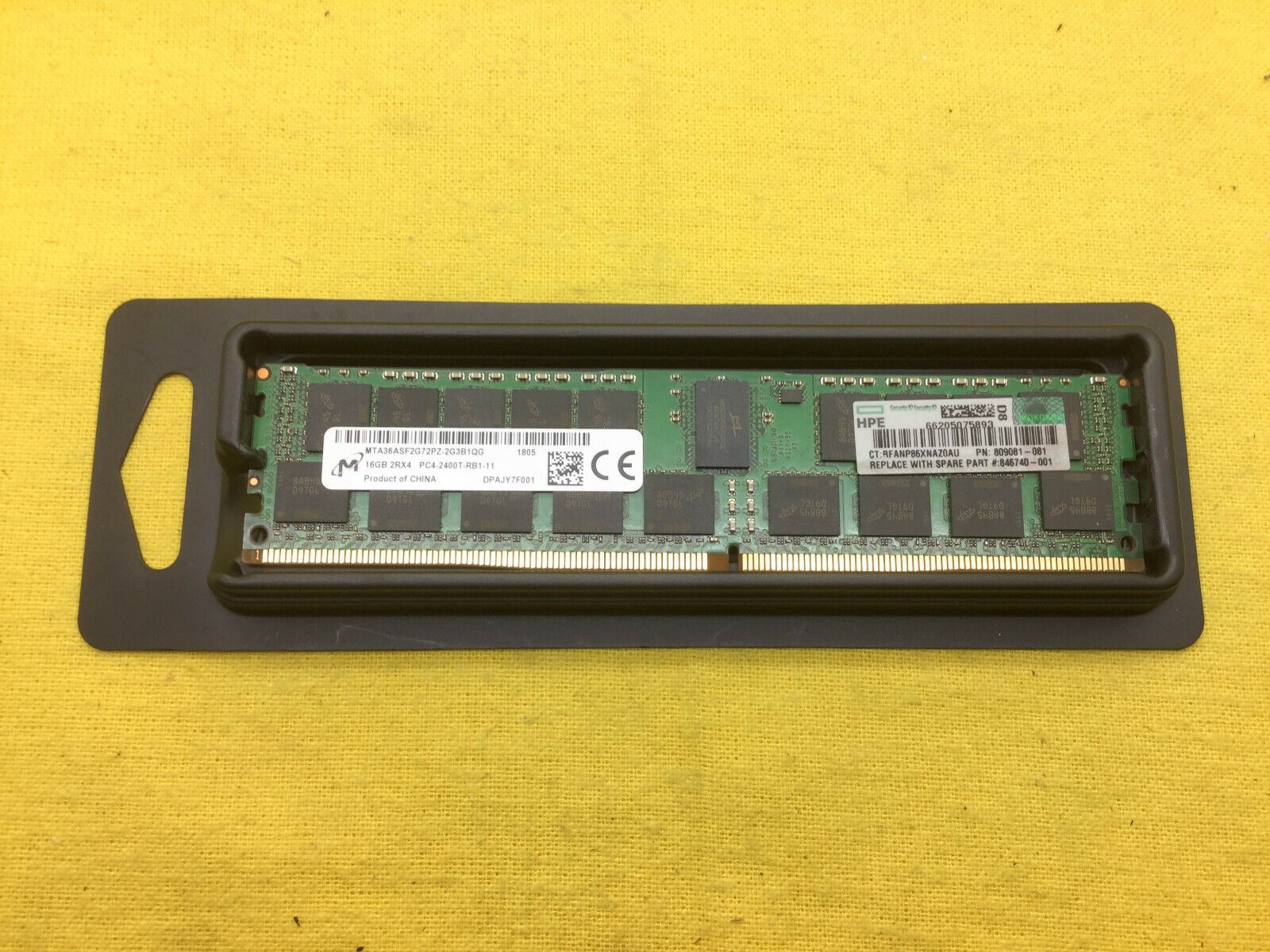 809081-081 HP 16GB 2RX4 PC4-2400T DDR4 2400MHZ MEMORY 836220-B21 846740-001
