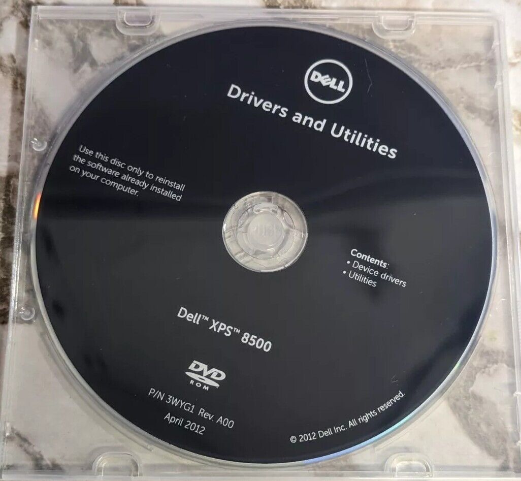 Dell Drivers And Utilities DVD ROM  XPS 8500