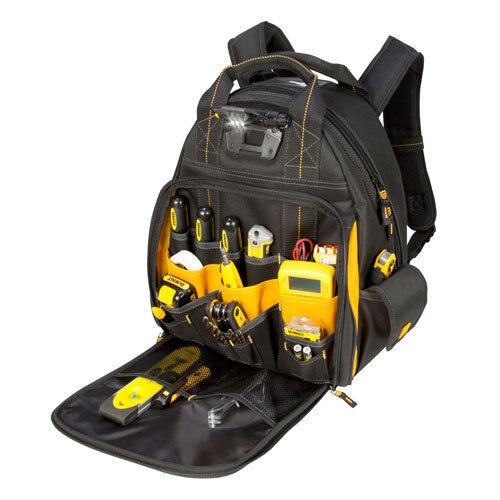DeWalt DGL523 - Pro 57 Pocket LED Light Lighted Tool Backpack Bag Carrier Padded
