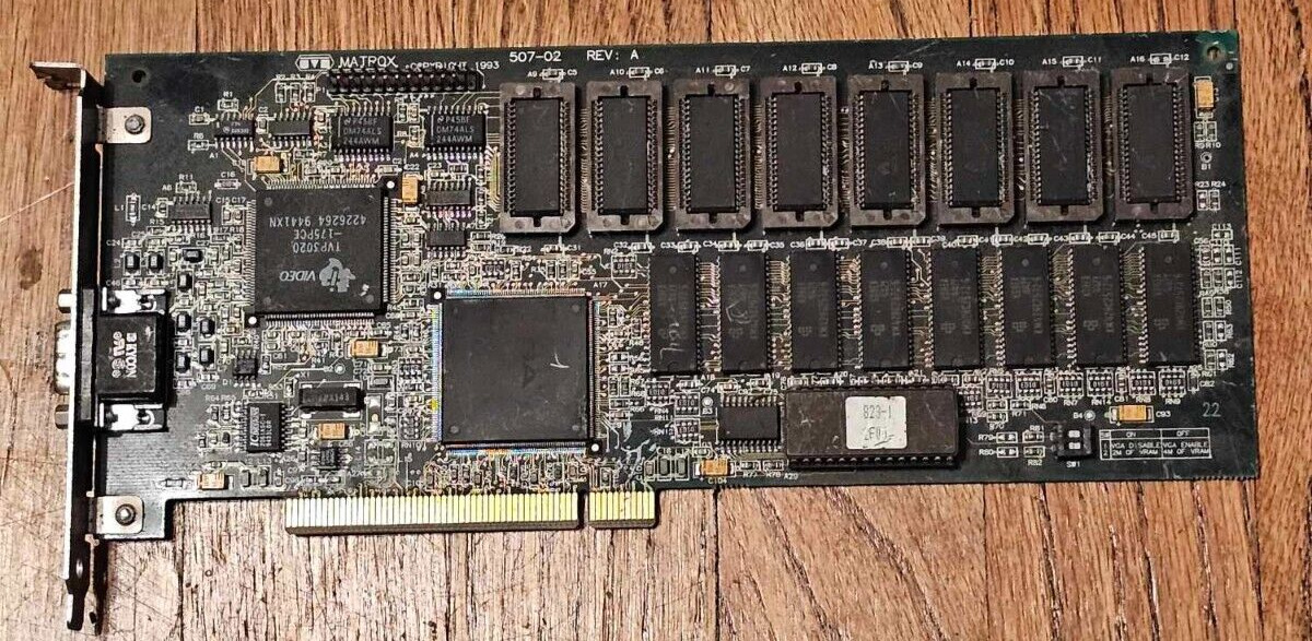 RARE PCI VGA Matrox Ultima Plus 507-02 with IS-ATHENA R1 chip + Memory Tech Spec