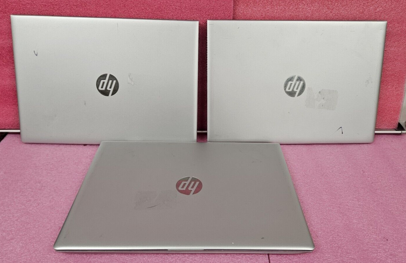 Lot of 3, HP PROBOOK 640 G4,  I5-8 Cracked Screens, No HDD, No RAM, Boot to Bios