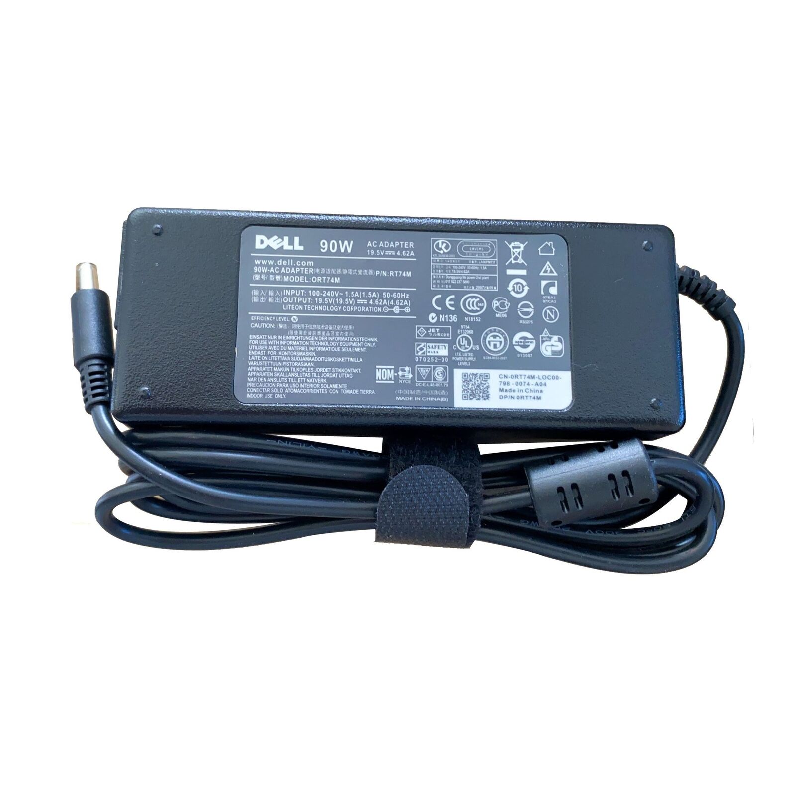 NEW Genuine 0RT74M LA90PM111 PA-1900 AC Adapter Charger 19.5V4.62A 90W 4.5*3.0MM