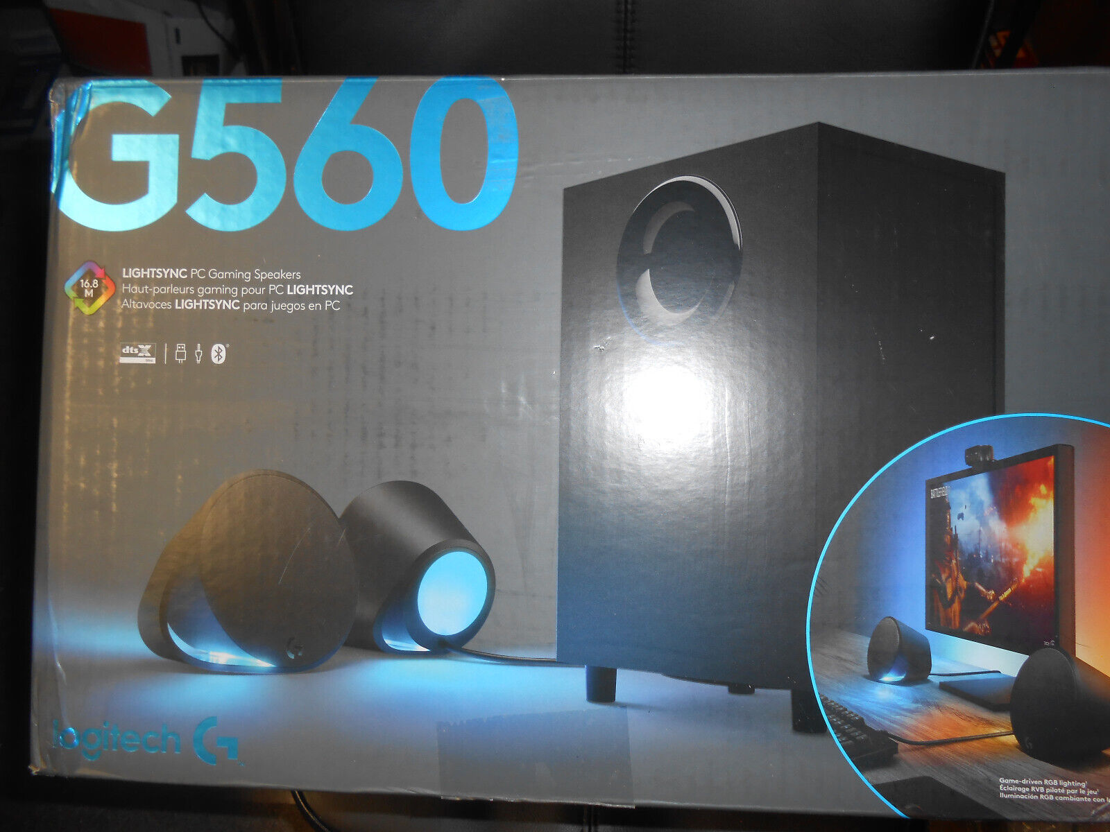 NEW Logitech G560 LIGHTSYNC PC Gaming Speaker System Speakers 980-001300