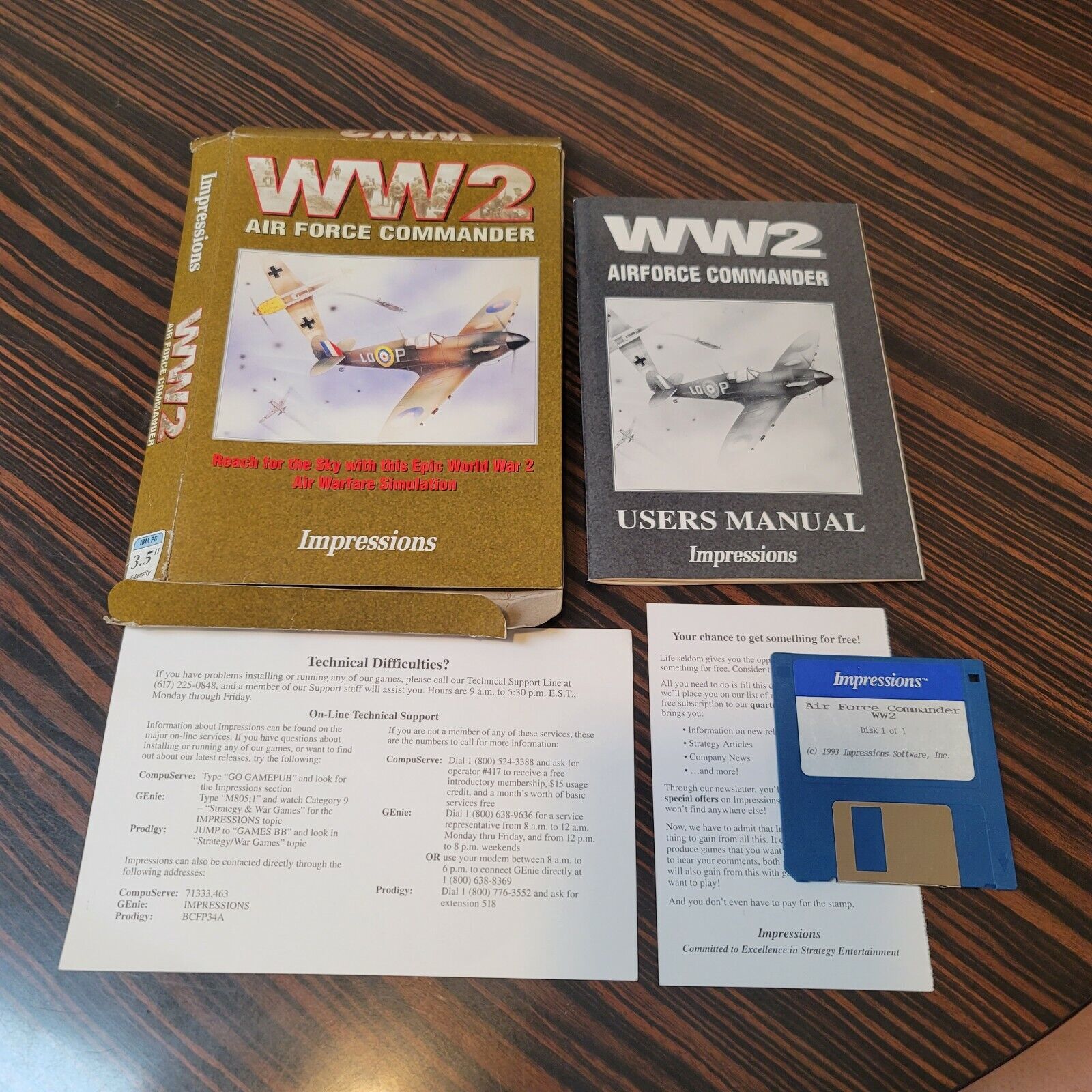 WW2 Air Force Commander for IBM (1993, Impressions Software) Complete 