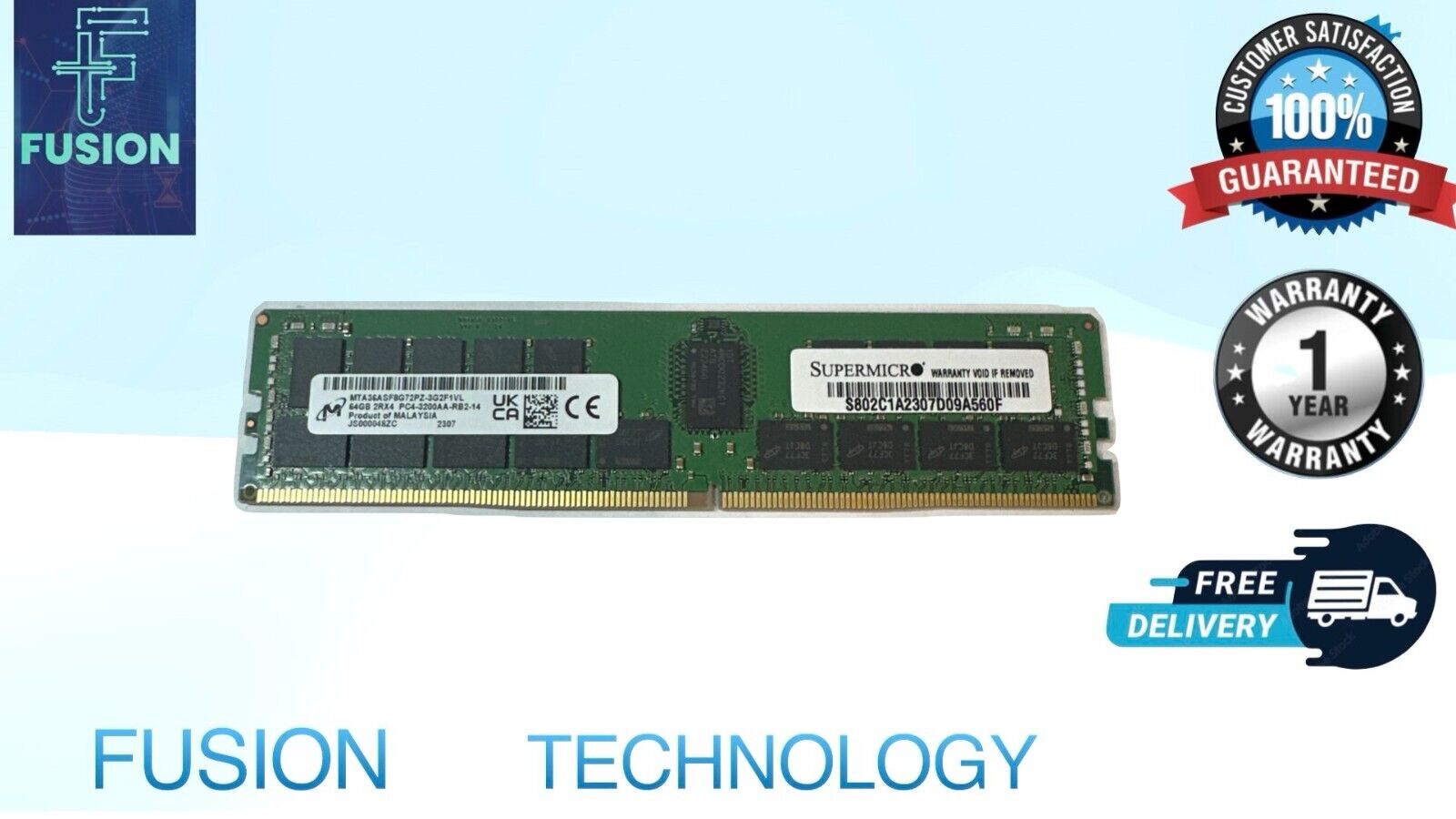 Micron MTA36ASF8G72PZ-3G2F1UI 64GB DDR4-3200 ECC RDIMM