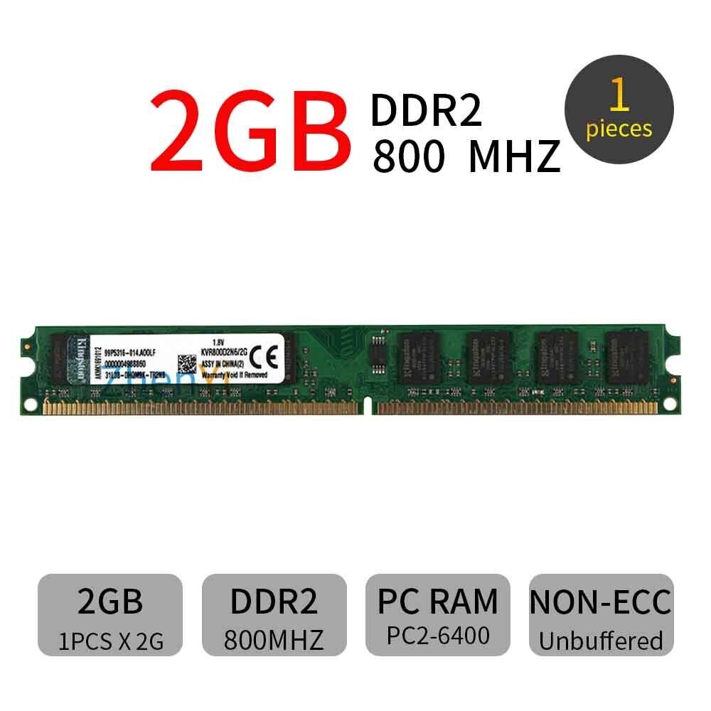 Kingston 20GB 16GB 8GB 4GB 2G KVR800D2N6/2G DDR2 800 PC2-6400 Desktop RAM LOT AB